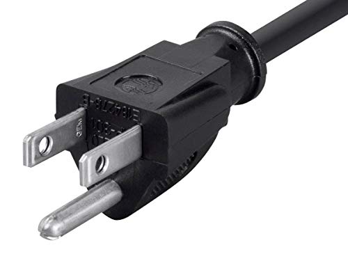Monoprice 105296 1ft 16AWG Power Extension Cord Cable, 13A (NEMA 5-15P to NEMA 5-15R),Black - 13A - Image 3