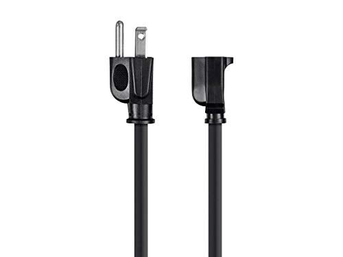 Monoprice 105296 1ft 16AWG Power Extension Cord Cable, 13A (NEMA 5-15P to NEMA 5-15R),Black - 13A - Image 2