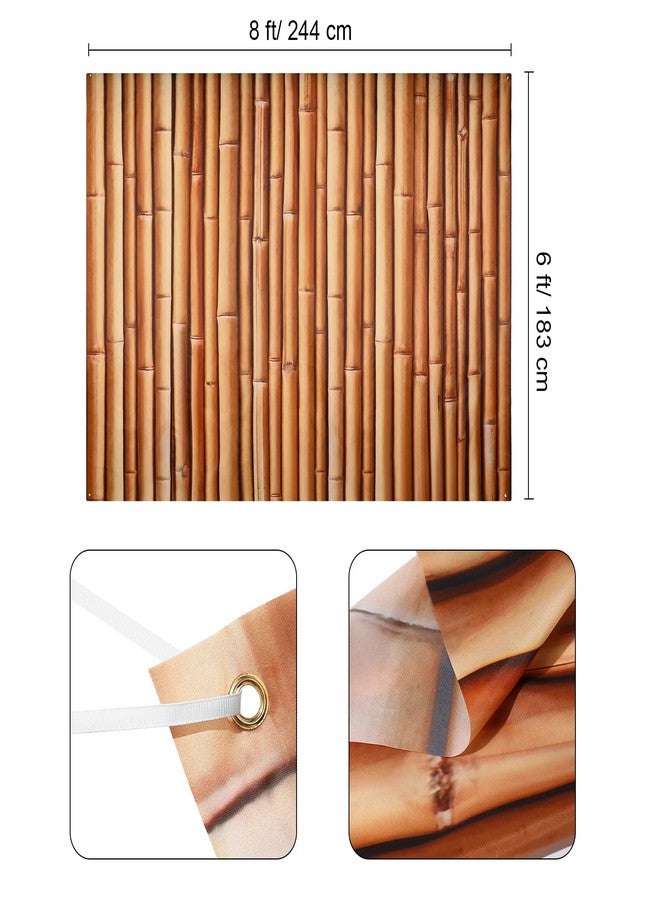 Hanaive 2 Pcs Luau Grass Table Skirt and Bamboo Backdrop, Hawaiian Raffia Fringe Banner Grass Skirt Table Fringe Party Background Tiki Party Decoration for Summer Beach Birthday - Image 3