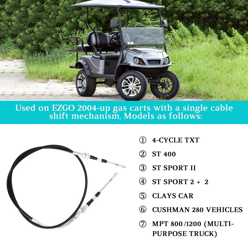 10L0L 66 Inch Transmission Forward Reverse Push/Pull Shifter Cable for EZGO Golf Carts - Image 3