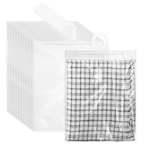 WYOMER 24 Pcs Hanging Storage Bags, Reusable Clear Hanging Bags, Hook Hanging Bags for Classroom, Library, Pharmacy, Armoire, Bathroom(10'' x 12.5'') - Image 1