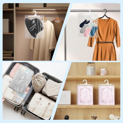 WYOMER 24 Pcs Hanging Storage Bags, Reusable Clear Hanging Bags, Hook Hanging Bags for Classroom, Library, Pharmacy, Armoire, Bathroom(10'' x 12.5'') - Image 4