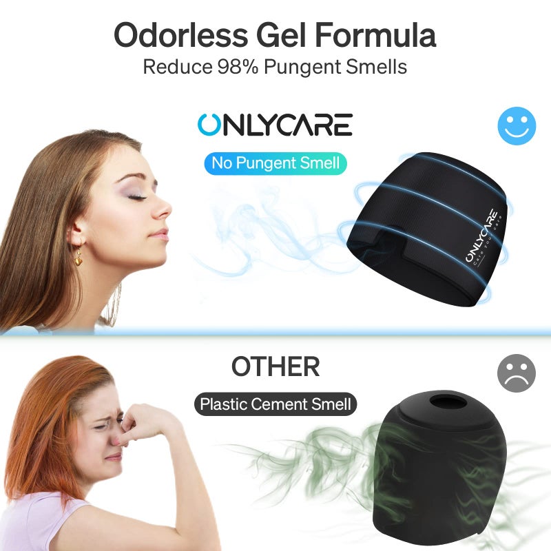 ONLYCARE Migraine Relief Cap, Upgraded Odorless Headache Relief Cap, 360Â° Gel Surround Ice Pack Mask for Migraine, Sinus, Stress, Frontal Headaches (Black) - Image 4
