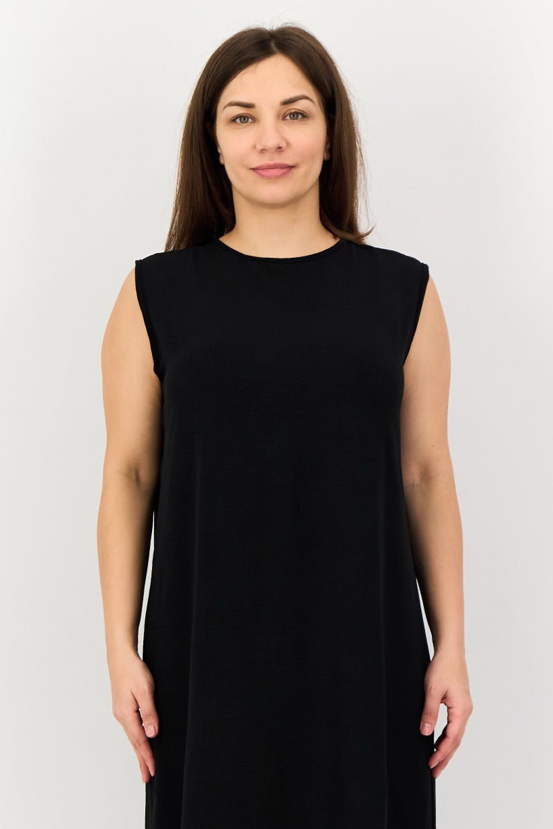 trendyol Women Plain Maxi Dress, Black - Image 3