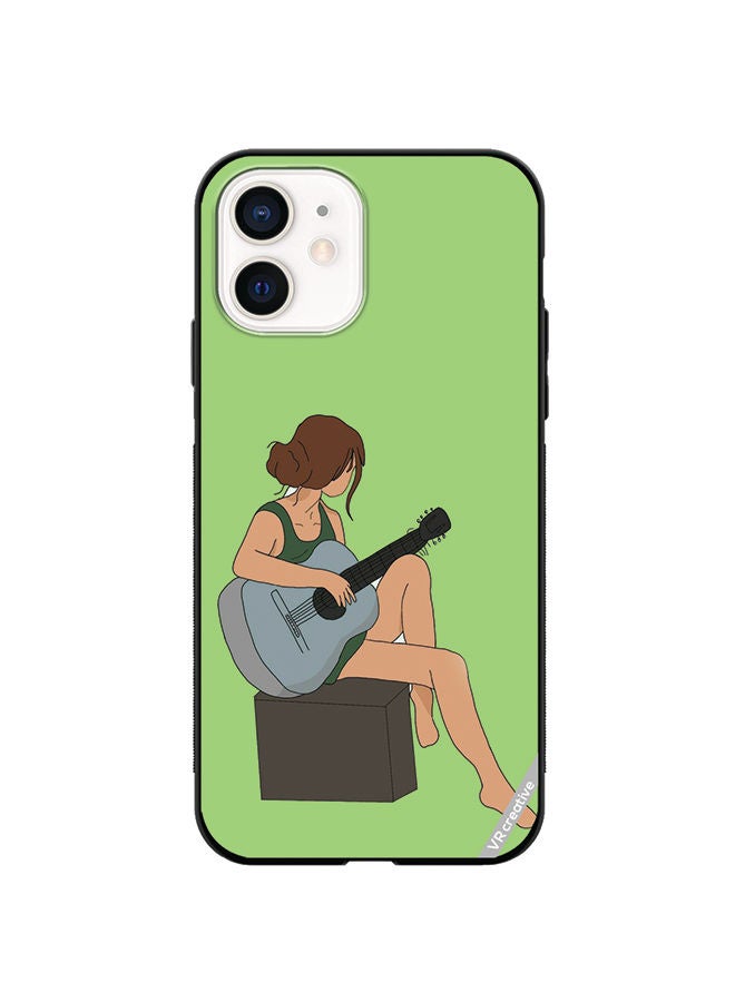 VR CREATIVE Protective Case Cover For Apple iPhone 12 mini Girl With Guitar Design Multicolour  - Image 1