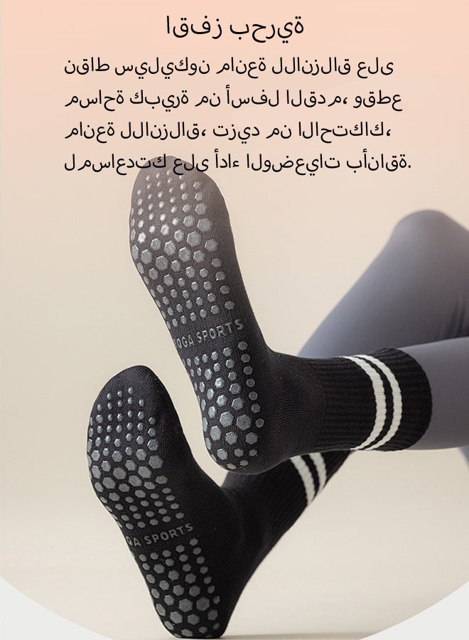 KANGLI 4 Pairs Yoga Socks For Women，Non Slip Socks Pilates Socks For Yoga,Pilates,Ballet, Dance, Workout, Hospital - Image 4