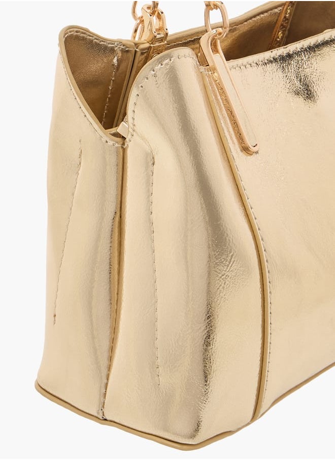 Flora Bella By Shoexpress Womens Solid Tote With Zip Closure  - Image 5