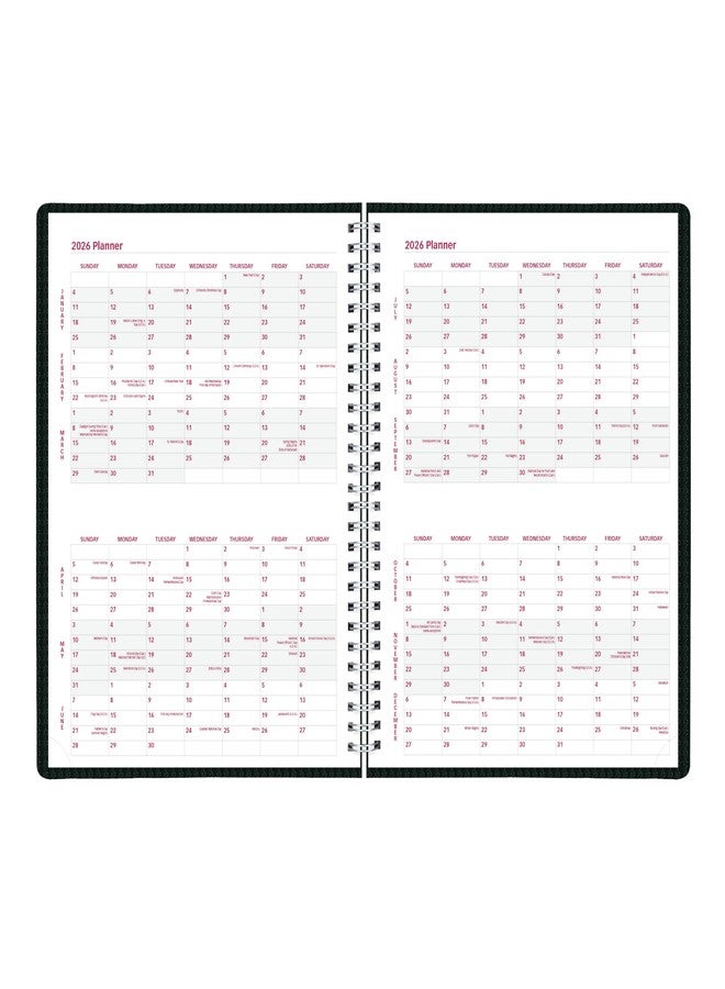 Brownline® 2026 DuraFlex Weekly Planner, Appointment Book, 12 Months, January to December, Twin-Wire Binding, 11" x 8.5", Black (CB950V.BLK-26) - Image 2