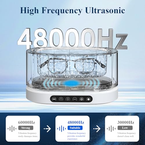 Minthouz Ultrasonic Jewelry Cleaner Machine 48KHz Ultra Sonic Cleaner for Jewelry, Eyeglass,Rings,Watch Band,Dentures, with 5 Cleaning Modes, 500ML 304 Stainless Steel Tank,Gift for Wife,Mom,Daughter - Image 2