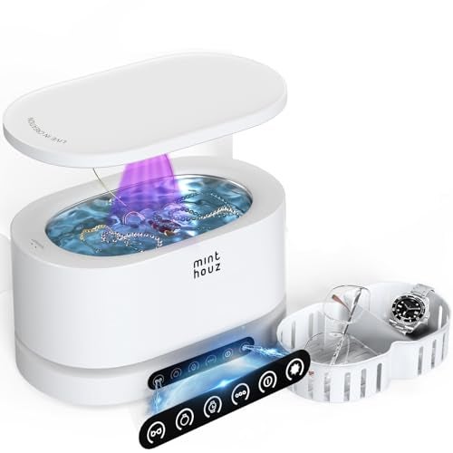 Minthouz Ultrasonic Jewelry Cleaner Machine 48KHz Ultra Sonic Cleaner for Jewelry, Eyeglass,Rings,Watch Band,Dentures, with 5 Cleaning Modes, 500ML 304 Stainless Steel Tank,Gift for Wife,Mom,Daughter - Image 1