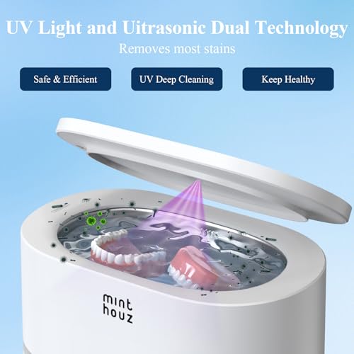 Minthouz Ultrasonic Jewelry Cleaner Machine 48KHz Ultra Sonic Cleaner for Jewelry, Eyeglass,Rings,Watch Band,Dentures, with 5 Cleaning Modes, 500ML 304 Stainless Steel Tank,Gift for Wife,Mom,Daughter - Image 4