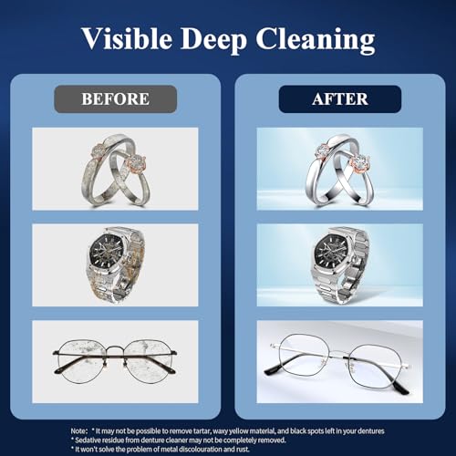 Minthouz Ultrasonic Jewelry Cleaner Machine 48KHz Ultra Sonic Cleaner for Jewelry, Eyeglass,Rings,Watch Band,Dentures, with 5 Cleaning Modes, 500ML 304 Stainless Steel Tank,Gift for Wife,Mom,Daughter - Image 5