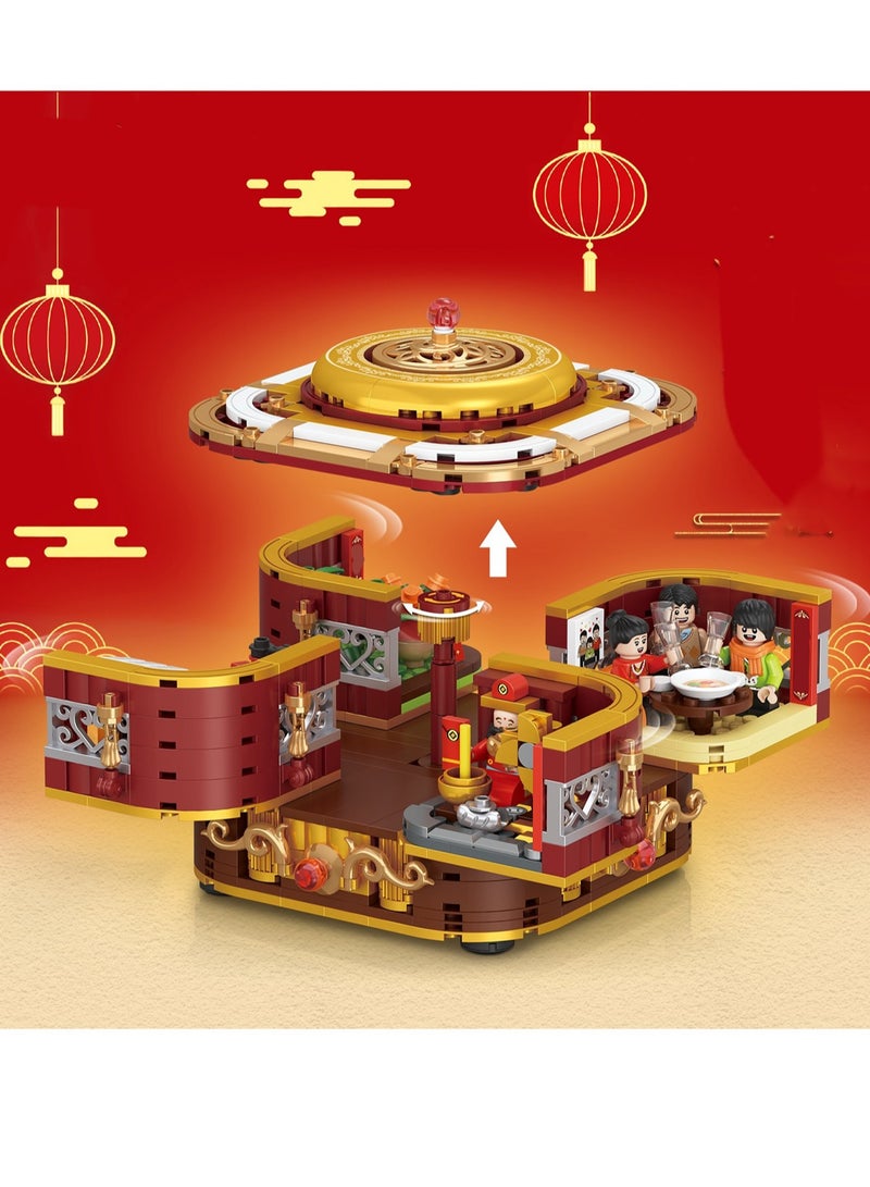 Red Gift Box Puzzle Model Set Building Blocks Creative Diy Simulation Collection Building Assembly Toys Children'S Gift - Image 3