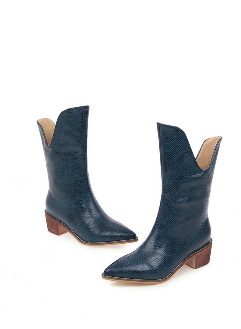 Loquat Pointy Irregular Women's Boots Blue  - Image 1
