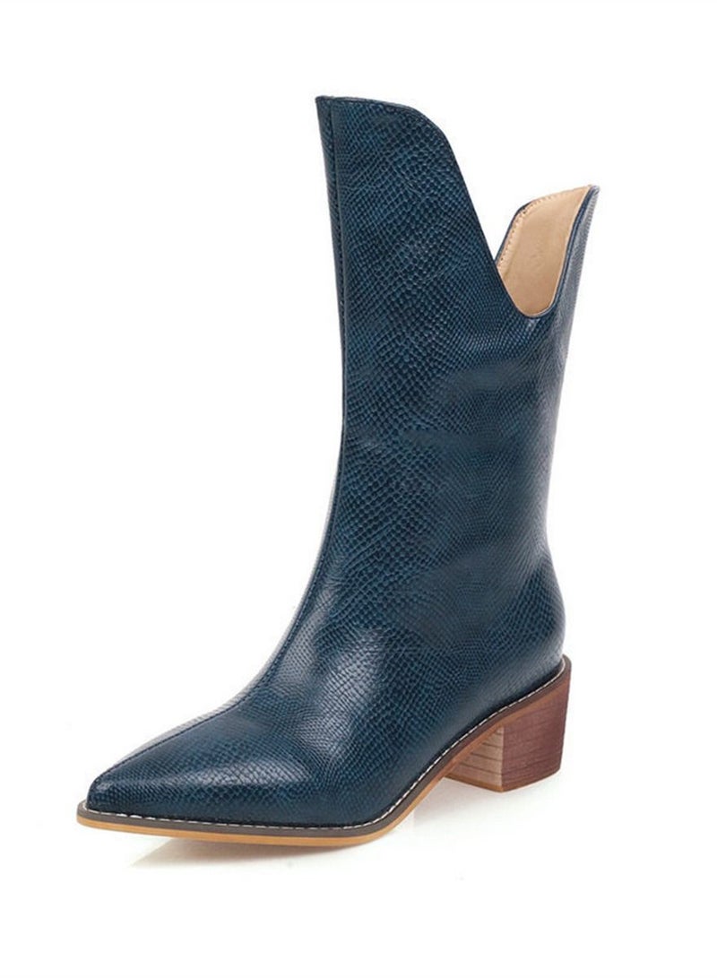 Loquat Pointy Irregular Women's Boots Blue  - Image 2