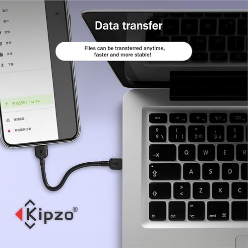 KIPZO® Premium Strong L shape USB to TYPE C to type c to c Nylon Braided Dash charging 60w short Power Bank cable Warp 1plus data Android s22 galaxy flip fold 15 16 (black Lanyard cto c) - Image 3