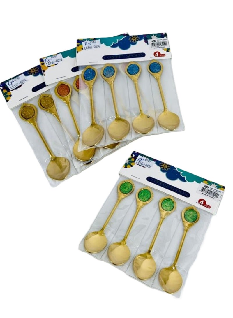 Boxwoods 16 PCS Of Golden Stainless Steel Teaspoons For Ramadan And Eid - Image 1