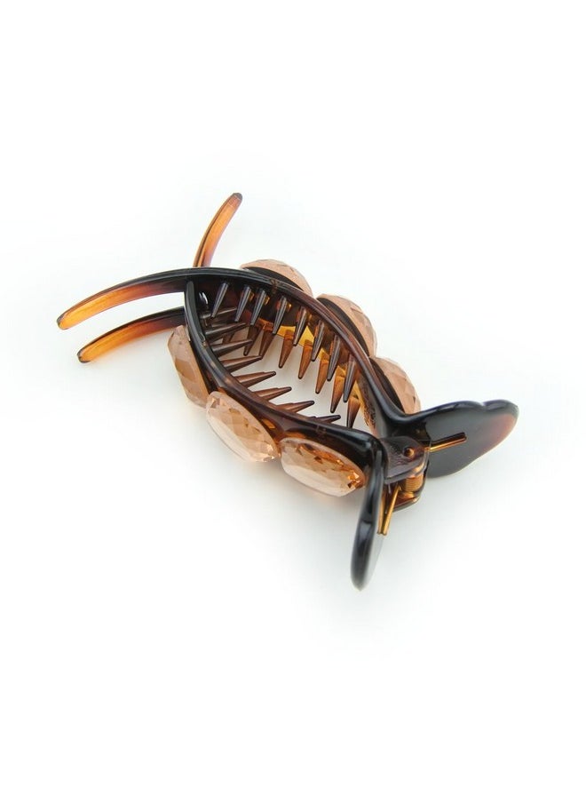 Meilliwish - Sparkling Beautiful Hair Claw Clip For Women 1 Pcs(D72)(Brown) - Image 1
