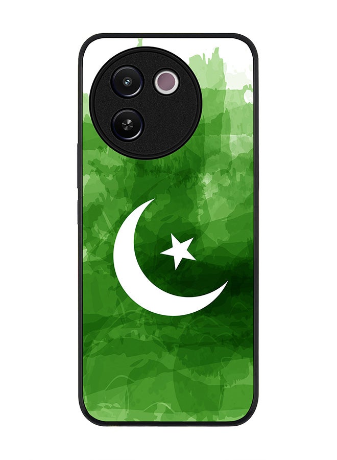 Stylizedd Rugged Black edge case for Vivo V30e, Slim fit Soft Case Flexible Rubber Edges Anti Drop TPU Gel Thin Cover -  Crescent Green - Image 1