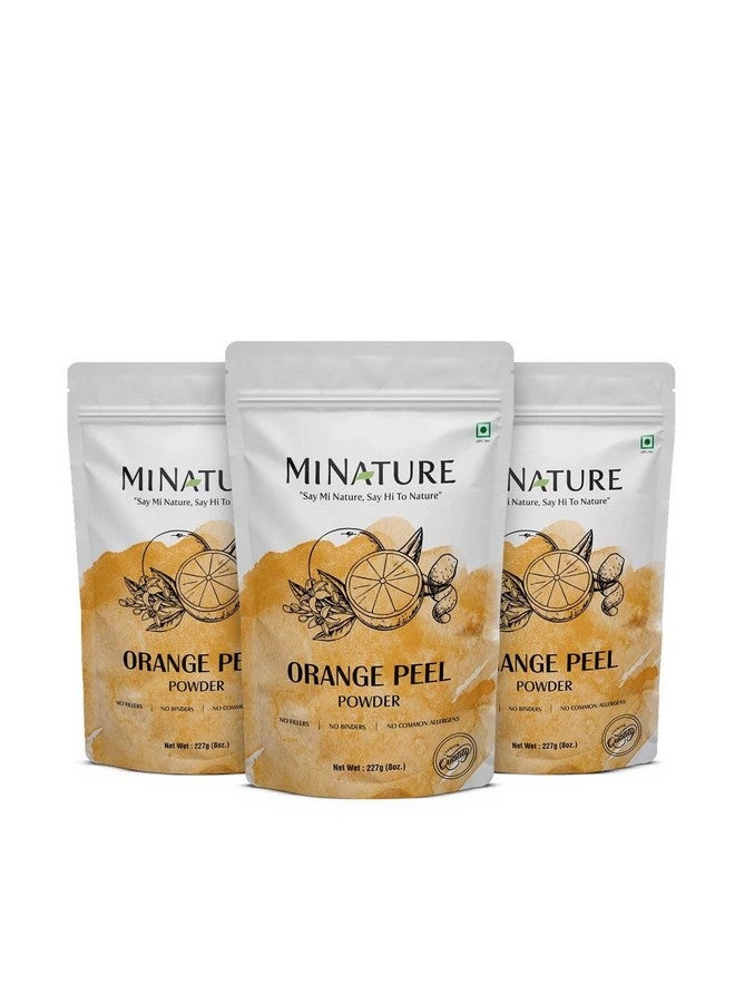 minature Orange Peel Powder by mi nature| Natural Citrus Aurantium Vitamin C | Ideal for DIY Face Pack| Face Cleansing, D-Tan & Oil Control face mask | Best For Skincare | No Preservative Chemical | 227g(8oz)(Pack of 3)  - Image 1