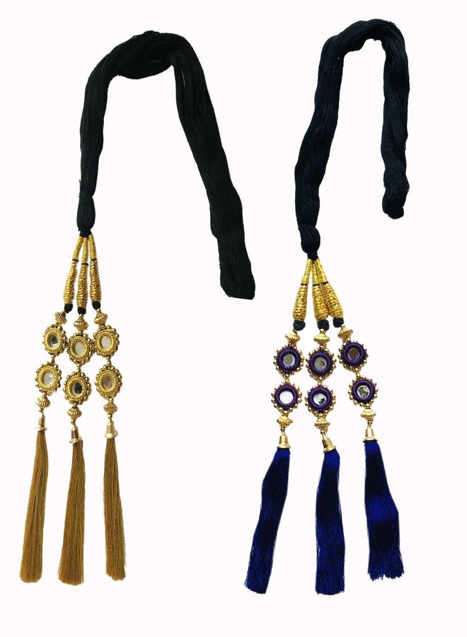 Arooman™ Punjabi Parandi Paranda Choti Braid/Tassles Hair, Hair Extensions for Girls and Women Pack -2, Color-Multi - Image 1
