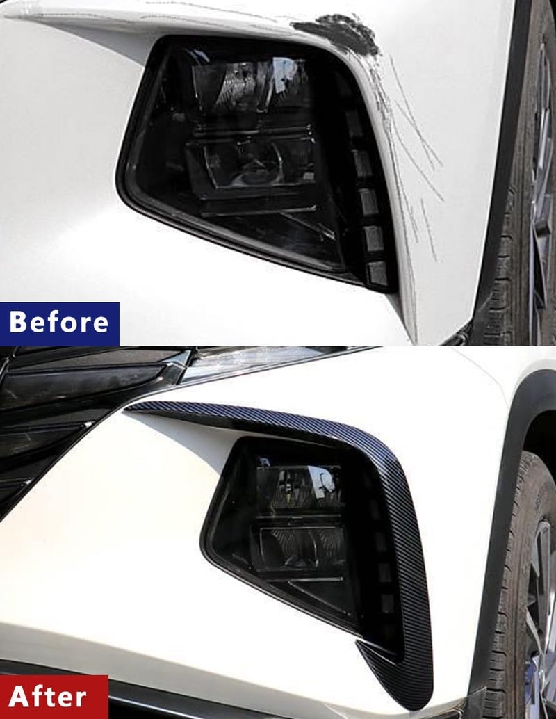 ERIDANUS Headlight Cover for Hyundai Tucson 2022-2023 - Carbon Fiber Style - 2 PCS - Image 2