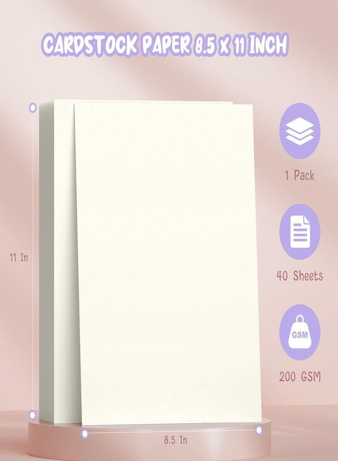 Aidunmis Blank Card Stock 8.5 x 11, 40 Sheets, Milky White - Image 2
