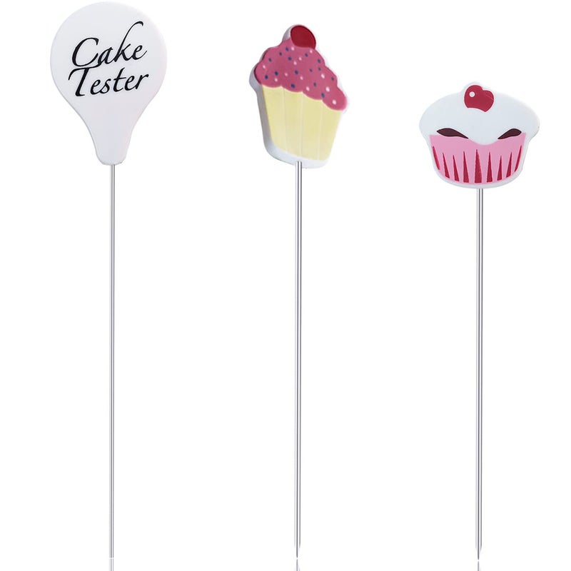 yuntop 3 Pcs Cake Tester Needle Stainless Steel Cake Testing Probe Cake Tester for BakingHome Bakery Muffin Bread Skewer Cake Testing Stick 