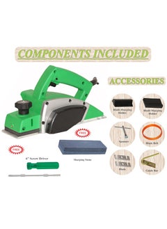 Digital Craft Digital Craft Wood Planer 1400W Machine of Carpentry HighPower MultiFunction Electric Planer Woodworking Machine 82mm Electric Planer Machine6Inch 2 In 1 Screw DriverSharpening Stone  - Image 2