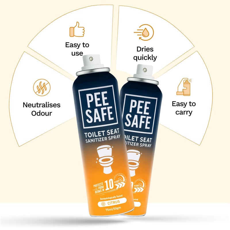 Pee Safe Toilet Seat Spray â€“ Citrus Scent | Pee-Poo Before You Go Spray | Compact & Easy to Use - 2.54 Fl Oz (75ml) - Image 3