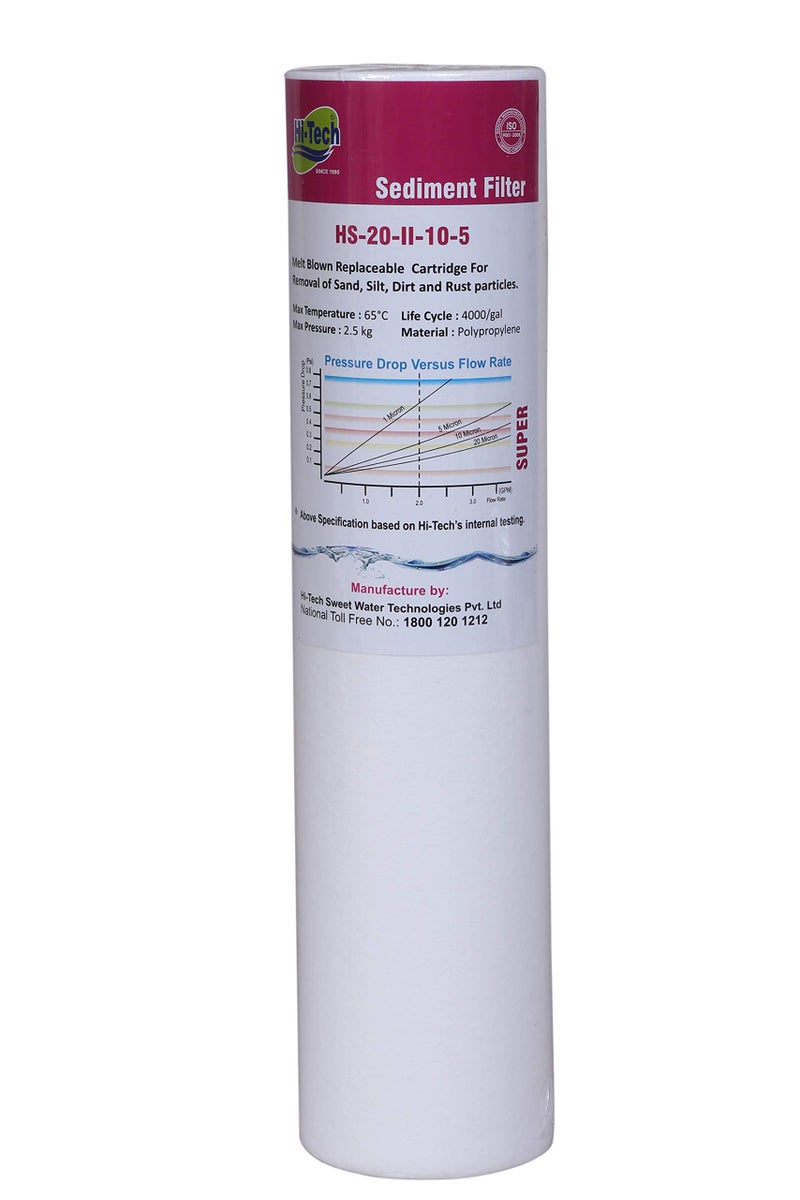 Hi-Tech Ro Replaceable Water Filter Kit With Membrane Domestic Ro Water Purifier Maintenance Service (Includes 80Gpd Membrane, Pre Post Carbon Sediment, pre filter), White - Image 3