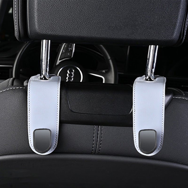 Car Purse Hook: Beige Premium Microfiber Leather 360 Degrees Rotation Headrest Hook - No Tool Installation 110lb Capacity Car Bag Hook for Most Car SUV Truck Organization - Image 4