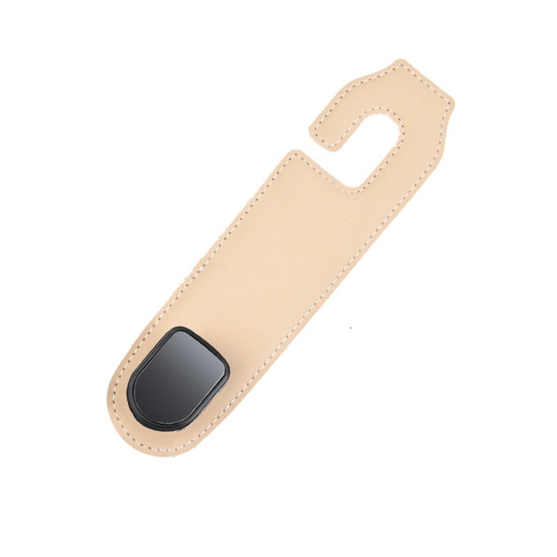 Car Purse Hook: Beige Premium Microfiber Leather 360 Degrees Rotation Headrest Hook - No Tool Installation 110lb Capacity Car Bag Hook for Most Car SUV Truck Organization - Image 1