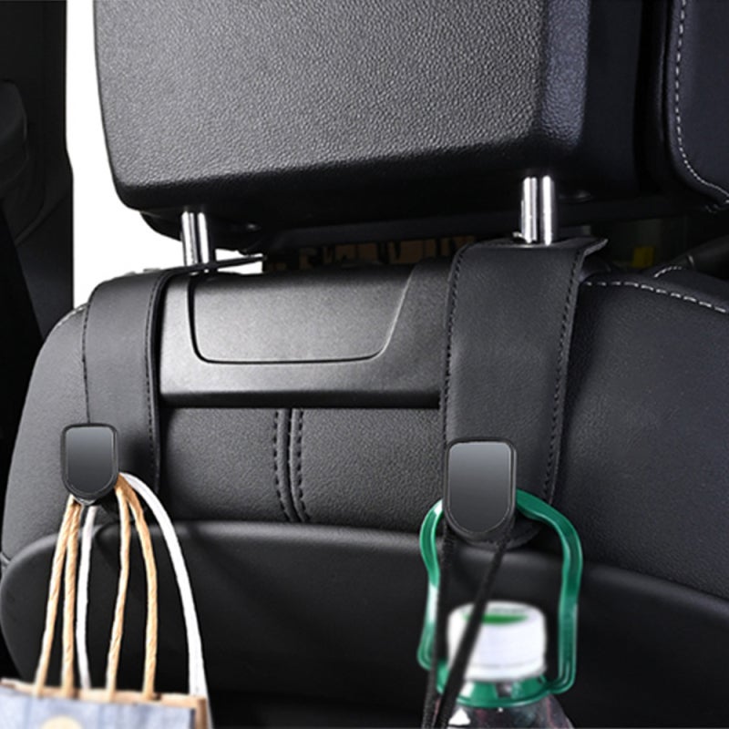Car Purse Hook: Beige Premium Microfiber Leather 360 Degrees Rotation Headrest Hook - No Tool Installation 110lb Capacity Car Bag Hook for Most Car SUV Truck Organization - Image 2