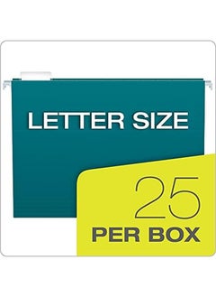 Pendaflex Recycled Hanging File Folders Letter Size Assorted Jewel Tone Colors Two Tone For Foolproof Filing 1 5 Cut Tabs 25 Per Box 81667  - Image 4