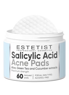 Estetist Salicylic Acid Acne Pads Maximum Strength Facial Peel Resurfacing & Exfoliating Radiance Pads Daily Skin Care Treatment ?Lean Pores Blackheads Prevention Face Wash Wipes For Teens Women & Men 60 Count  - Image 2