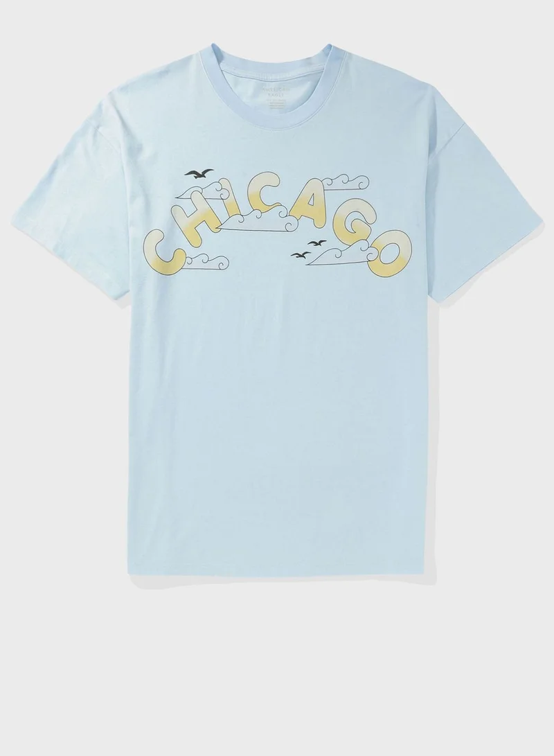 امريكان ايجل Graphic Crew Neck T-Shirt