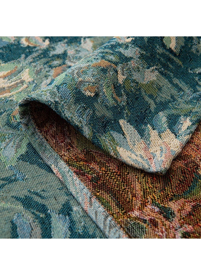 شبيلي مفرش طاولة مستطيل الشكل مقاس 140×180 سم، مفرش طاولة على الطراز الأوروبي الكلاسيكي برسومات زيتية، مفرش طاولة مقاوم للغبار وقابل للغسل، غطاء طاولة كلاسيكي لحفلات الزفاف والمنزل والمطبخ والمطعم - Image 5