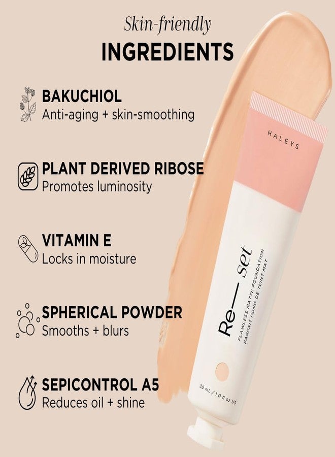 HALEYS Re-set Full Coverage Matte Foundation, VEGAN + CRUELTY-FREE, Oil-Free Liquid Foundation with Double-Dose Pigments for Long-Lasting, Smooth, Natural Finish for Sensitive, Acne-Prone Skin (1.75) - Image 5