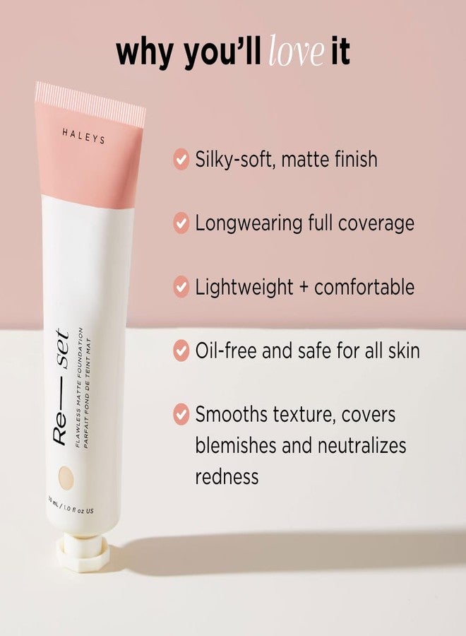 HALEYS Re-set Full Coverage Matte Foundation, VEGAN + CRUELTY-FREE, Oil-Free Liquid Foundation with Double-Dose Pigments for Long-Lasting, Smooth, Natural Finish for Sensitive, Acne-Prone Skin (1.75) - Image 4