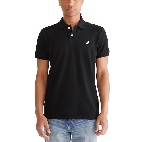 Aeropostale بولو أيروبوستال للرجال، أسود داكن، متوسط - Image 1