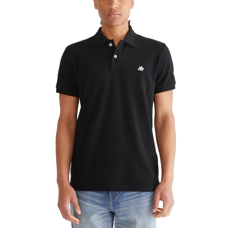 Aeropostale بولو أيروبوستال للرجال، أسود داكن، متوسط - Image 2