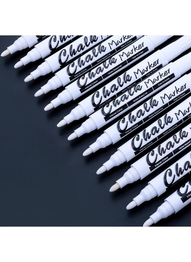Volcanics White Liquid Chalk Markers 12 Pack Chalkboard Markers Erasable Glass Markers Washable  - Image 1