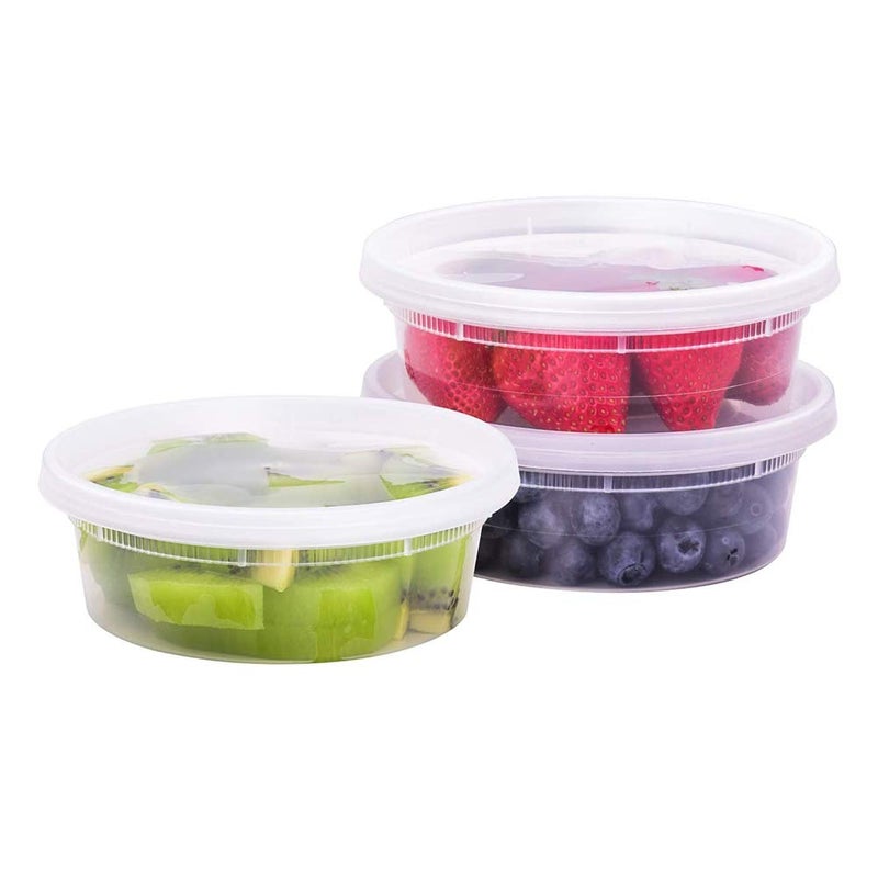 TashiBox 8 oz50 Sets Plastic food storage containers with lids airtight BPA Free MicrowaveDishwasherFreezer Safe