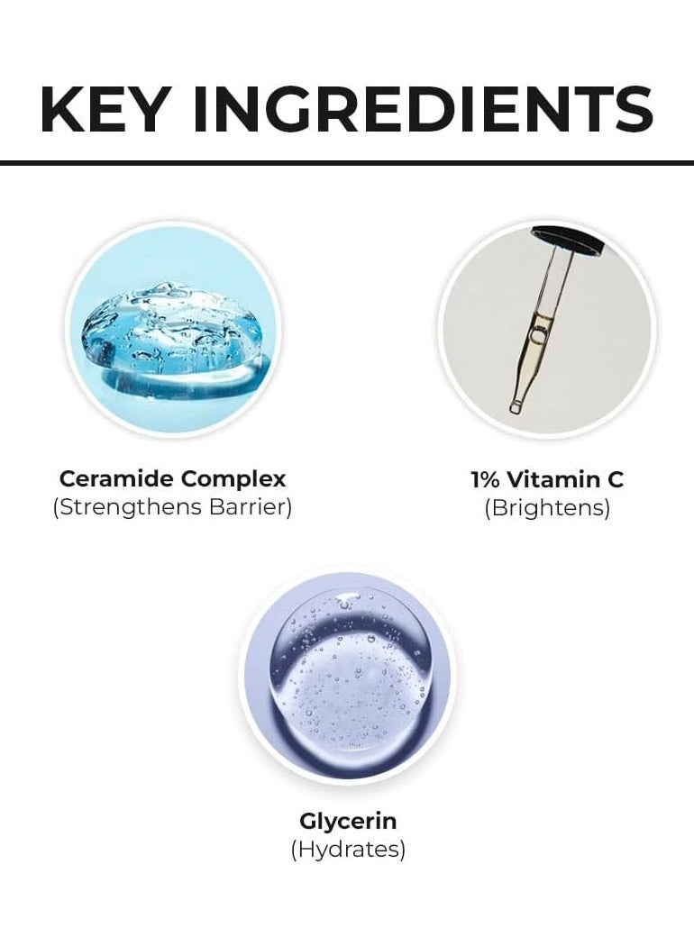 Dr. Sheth's Ceramide & Vitamin C Brightening Face Wash For Dry to Normal Skin | Reduces Dark Spots & Repairs Skin Barrier | With Vitamin C & Ceramide Complex | Men & Women | 100 mL - Image 2