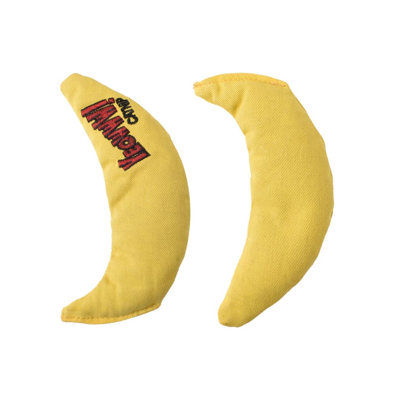 Cat Worry-Relieving Toy Imported Mint Banana Shape Canvas Material Interactive Cat Amusing Interactive Toy(Yellow, 15*7cm  40g) - Image 1