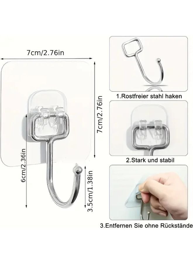 30pcs Transparent Heavy Duty Wall Hooks 60 lb Capacity For Kitchen Bathroom Decor - Image 3