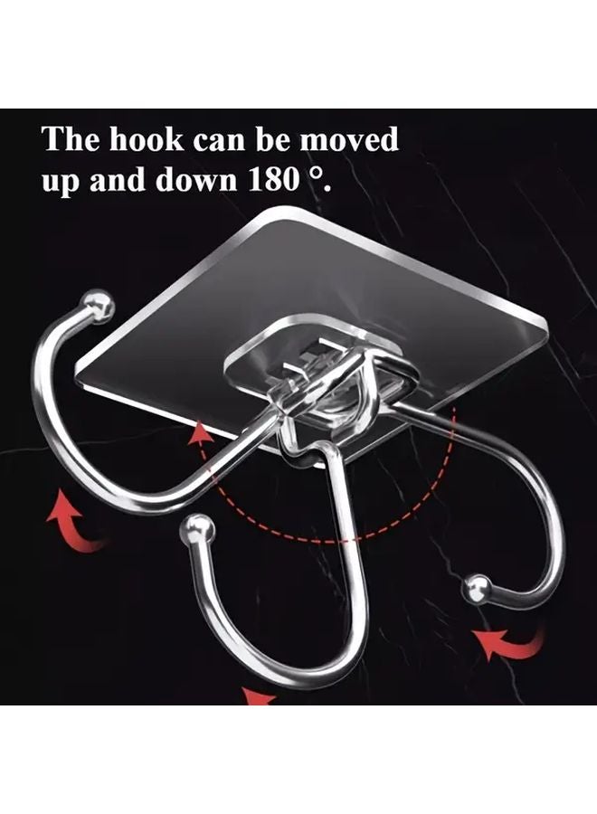 30pcs Transparent Heavy Duty Wall Hooks 60 lb Capacity For Kitchen Bathroom Decor - Image 4