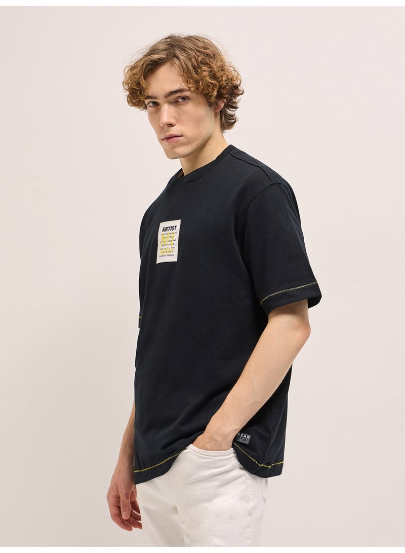 THE BEAR HOUSE Men's Black Graphic Print Crew Neck T-shirt Perfect For Casual Wear, Gym, Travel, Or Layering Stylish And Versatile Essential For Every Wardrobe - Image 4