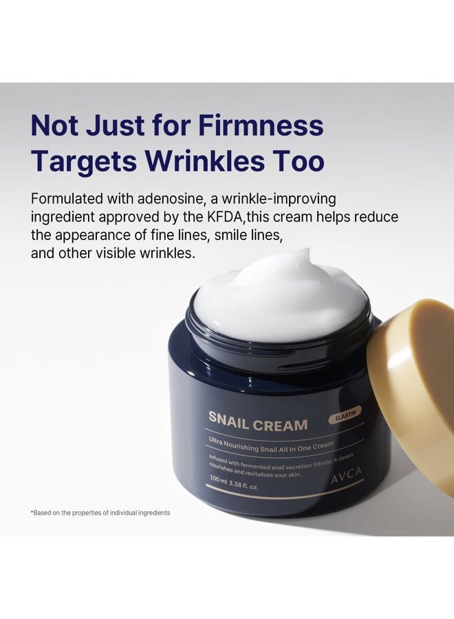 Avca Snail Mucin Face Cream Moisturizer 100ml(3.38 fl. oz) – Hydrating Anti Aging Korean Skin Care, Helps Improve Elasticity & Fine Lines with HA & Collagen - Image 5